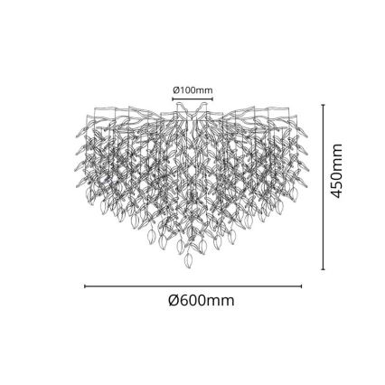 Кристален полилей за повърхностен монтаж 9xG9/40W/230V златист