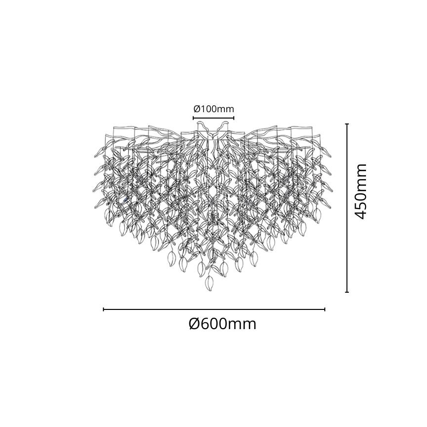 Кристален полилей за повърхностен монтаж 9xG9/40W/230V златист