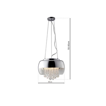 Кристален висящ полилей LUNA 1xE14/40W/230V