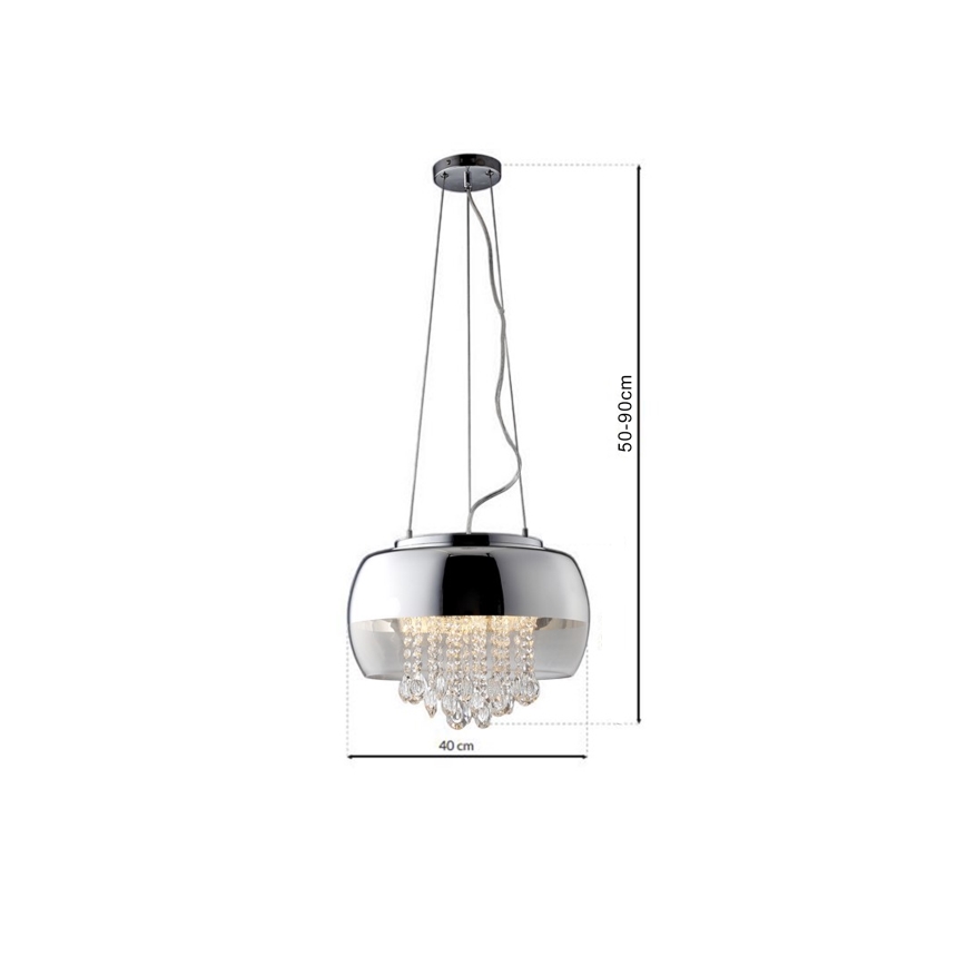 Кристален висящ полилей LUNA 1xE14/40W/230V