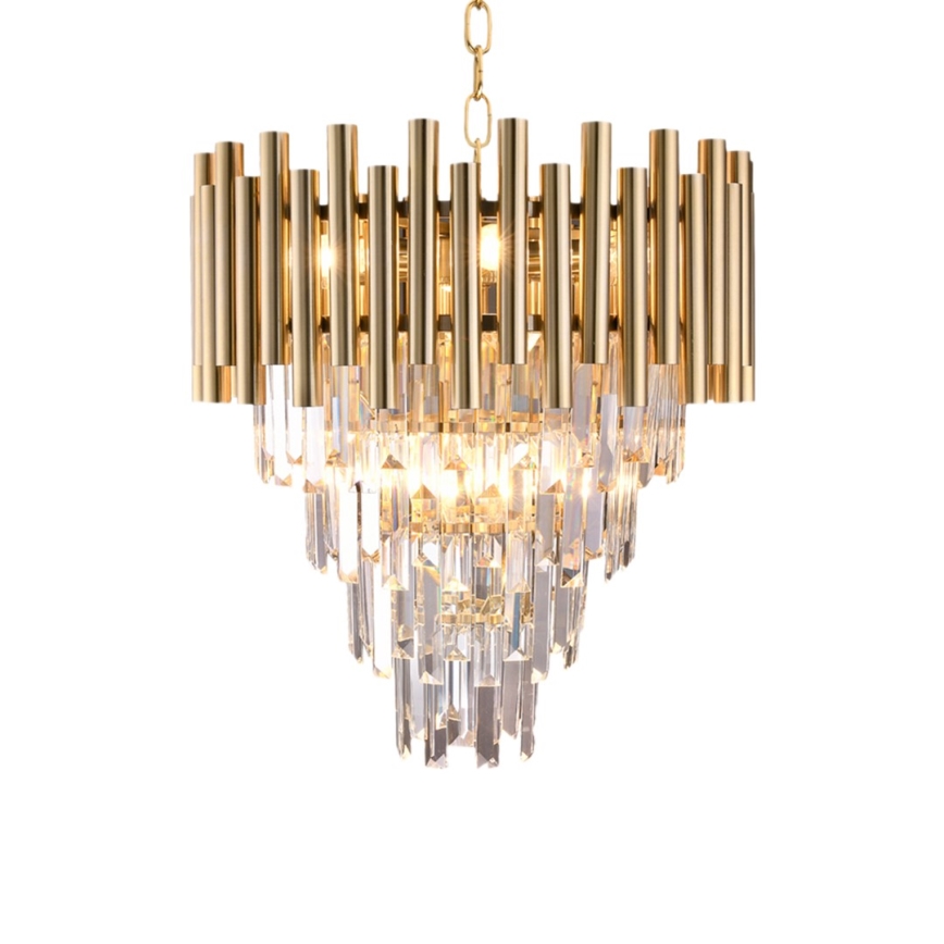 Кристален висящ полилей MADISON 9xE14/40W/230V златист