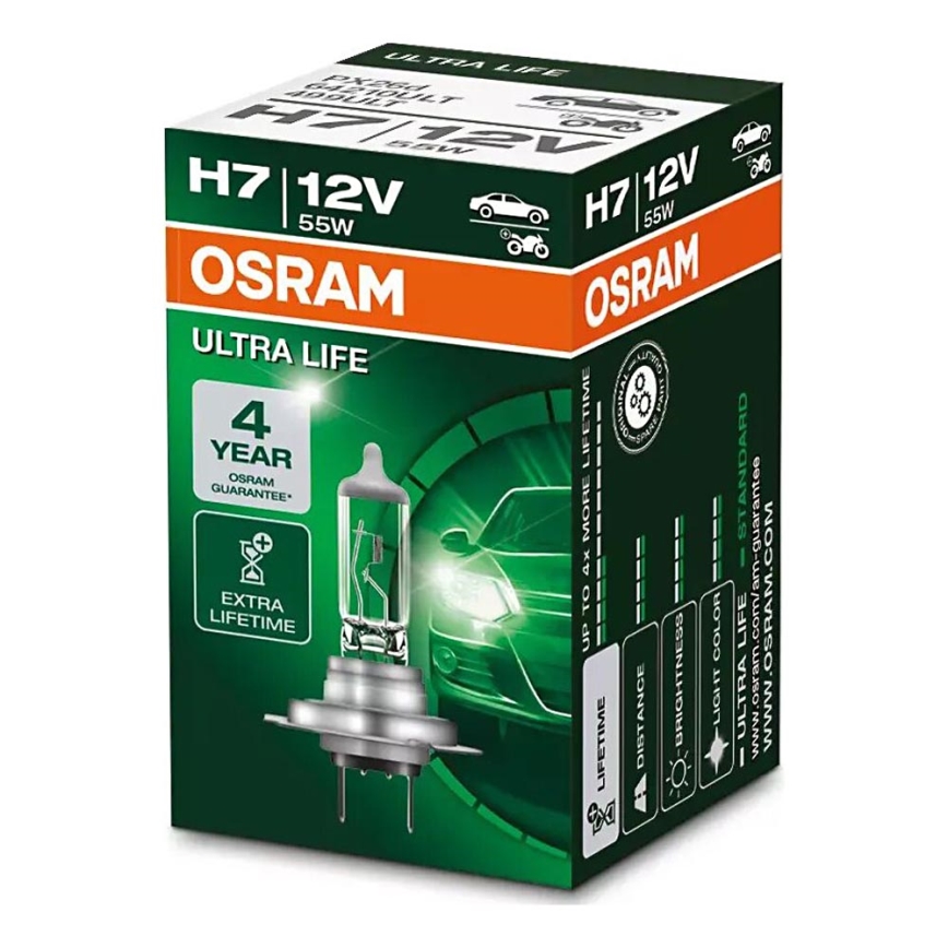 Крушка за автомобил ULTRA LIFE H7 PX26d/55W/12V - Osram