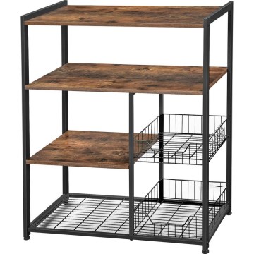 Кухненска етажерка MARGE кафява/черна