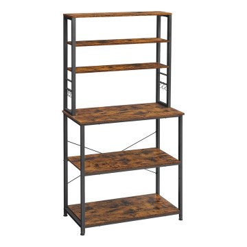 Кухненски стелаж MARGE, кафяв/черен