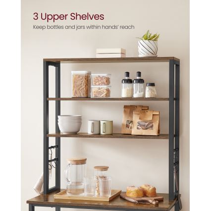 Кухненски стелаж MARGE, кафяв/черен