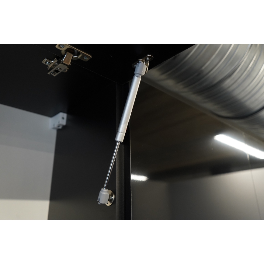 Кухненски комплект MARINA 240 см, дъб крафт/лъскаво черно