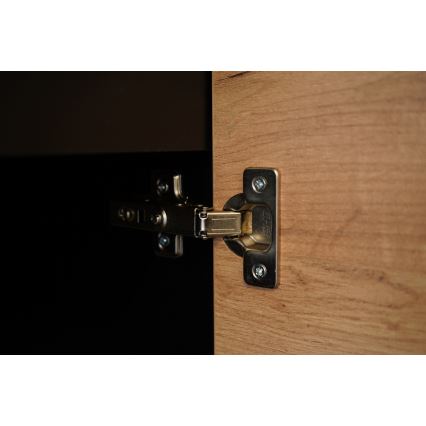 Кухненски комплект MARINA 240 см, дъб крафт/лъскаво черно