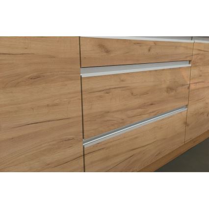 Кухненски комплект MARINA 240 см крафт дъб/гланцово бяло