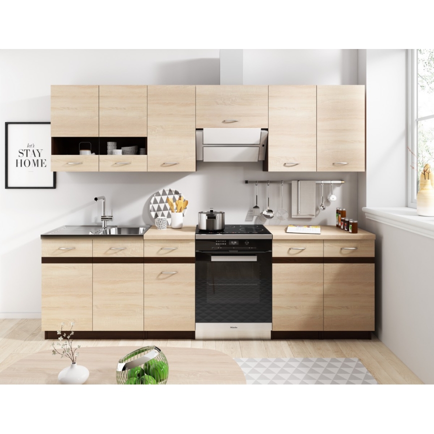 Кухненски комплект VALERIA 240 см кафяв/дъб сонома