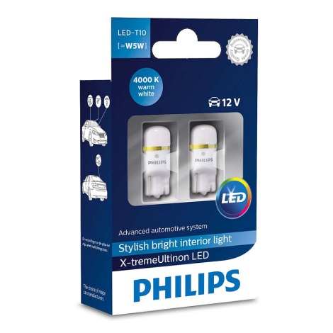 Комплект 2x LED Автокрушка Philips X-TREMEULTION 127994000KX2 T10 W2,1x9,5d/0,8W/12V