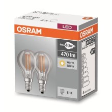 КОМПЛЕКТ 2x LED Крушка VINTAGE B40 E14/4W/230V 2700K - Osram