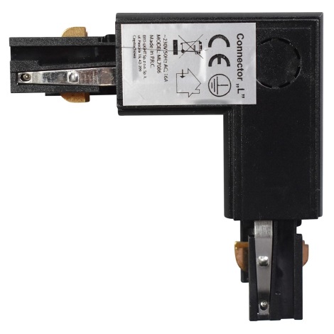 Конектор за лампи в релсова система 3-фазен TRACK черен тип L