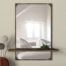 Огледало с рафт EKOL 70x45 cм кафяво