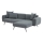 Ъглов диван L PISA — сив, с десен ъгъл