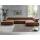 Ъглов диван във форма на U TROPEA, десен, кафяв