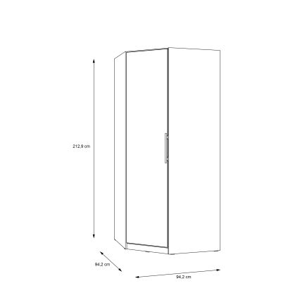 Ъглов гардероб MARO 94x213 см дъб Artisan