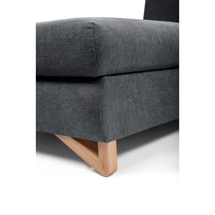 Разтегателен ъглов тапициран диван AVESTA, L-образен, с място за съхранение, ляв, антрацит