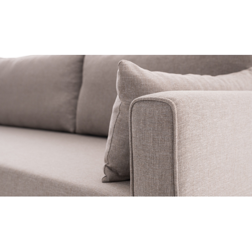 Ъглова холна гарнитура в L-форма KORFU, кремава, лява