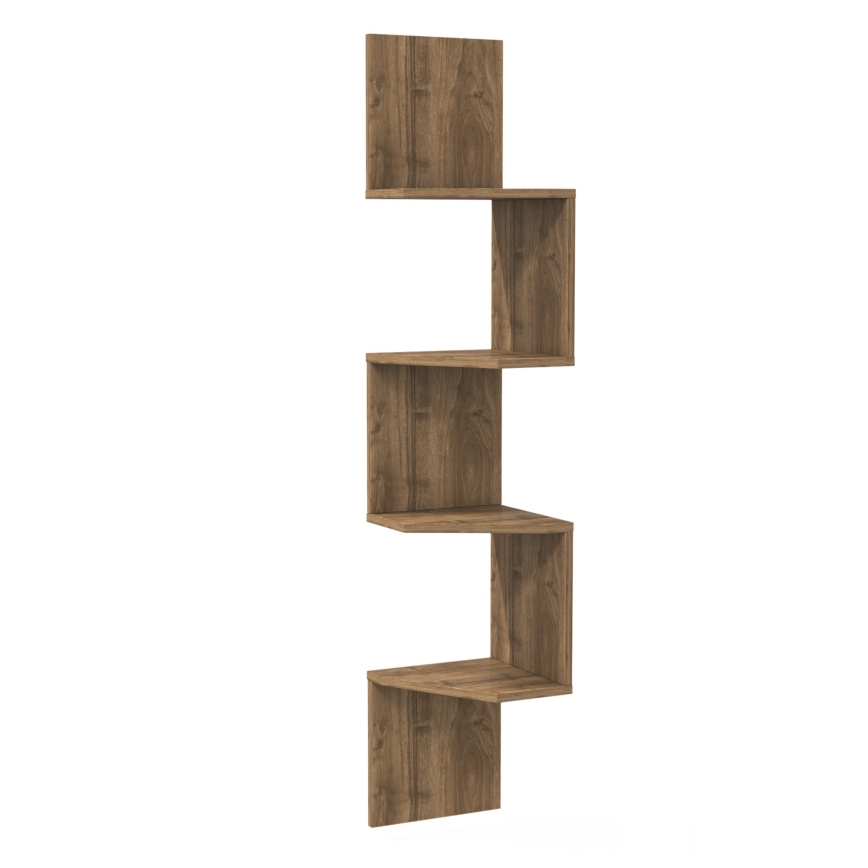 Ъглова етажерка DESALDO 155,2x29,6 cм кафява