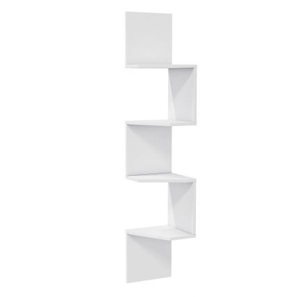 Ъглова етажерка DESALDO 155,2x29,6 см бяла