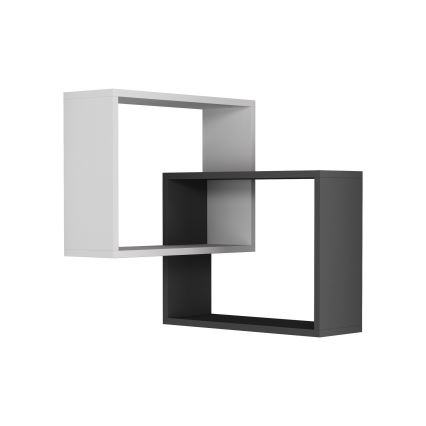 Ъглова етажерка RING 68x68 cм бяла/антрацит