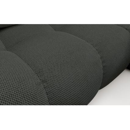 Разтегателен тапициран ъглов диван ALMADA, L-образен, с ракла за съхранение, десен, антрацит