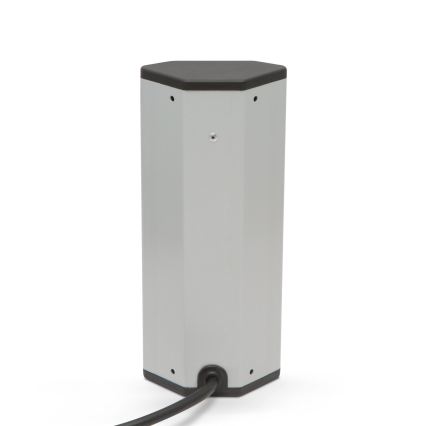 Ъглова колона с контакти 3x230V + 2xUSB-A черна/сребриста