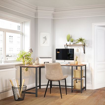 Ъглово бюро SOLEA кафяво/черно