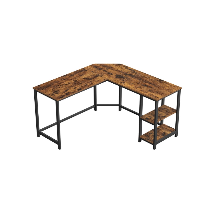 Ъглово бюро SOLEA кафяво/черно