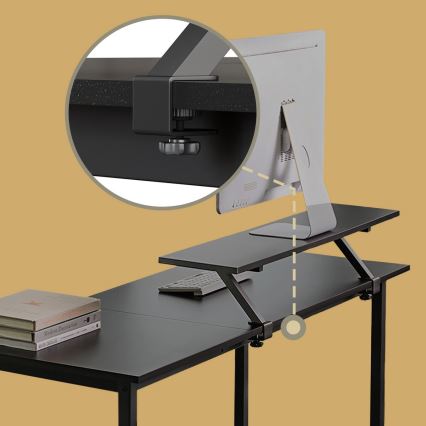 Ъглово писмено бюро SOLEA, черно