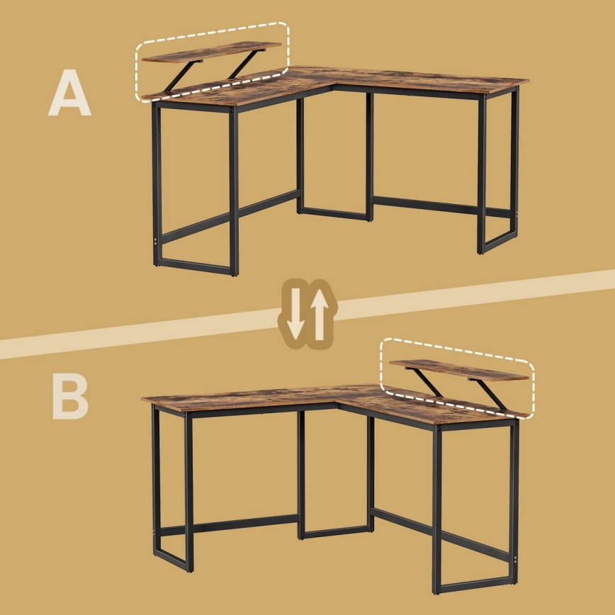 Ъглово писмено бюро SOLEA, черно